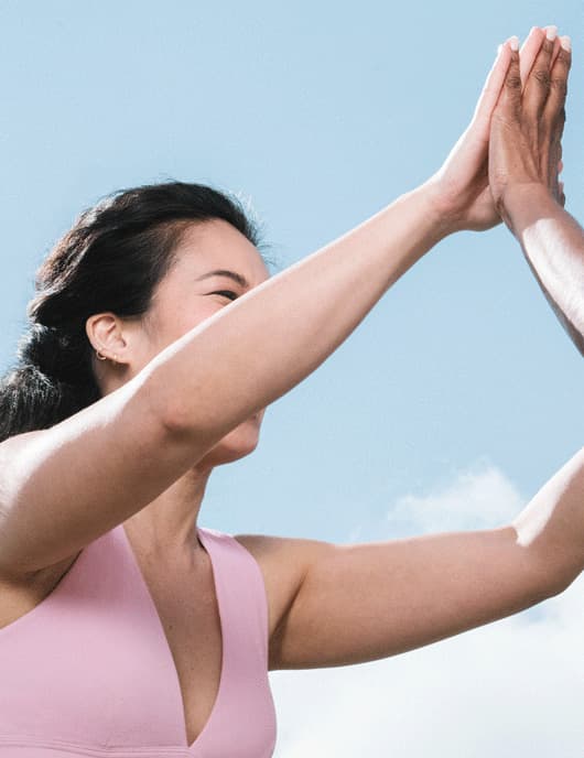 woman looking at overcast sky